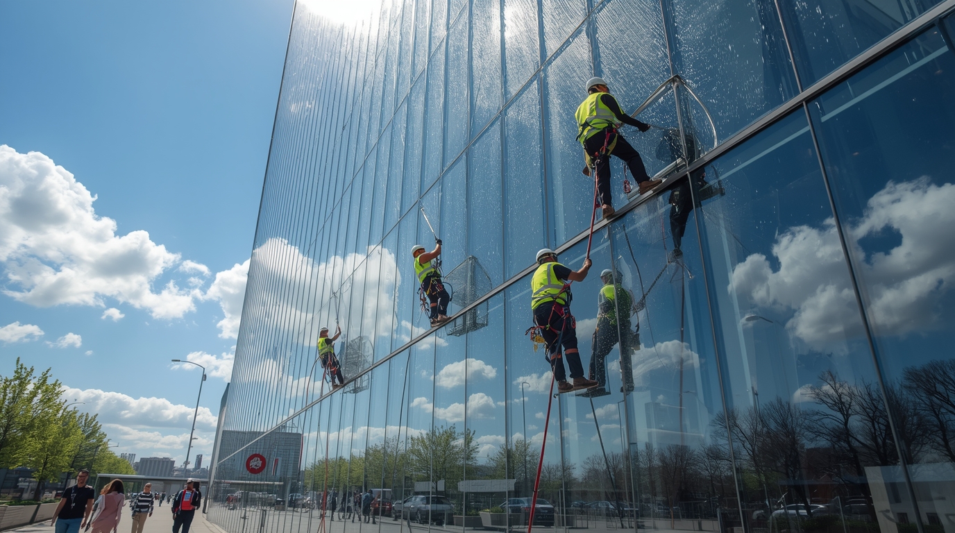 Lasijulkisivujen puhdistus